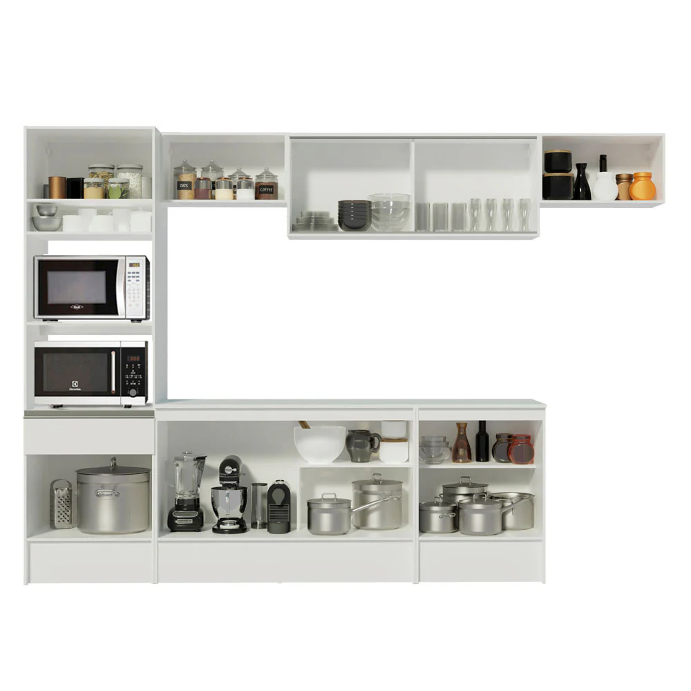 Armário de Cozinha Completa 300cm Branco Diamante Madesa 02 - Image 5