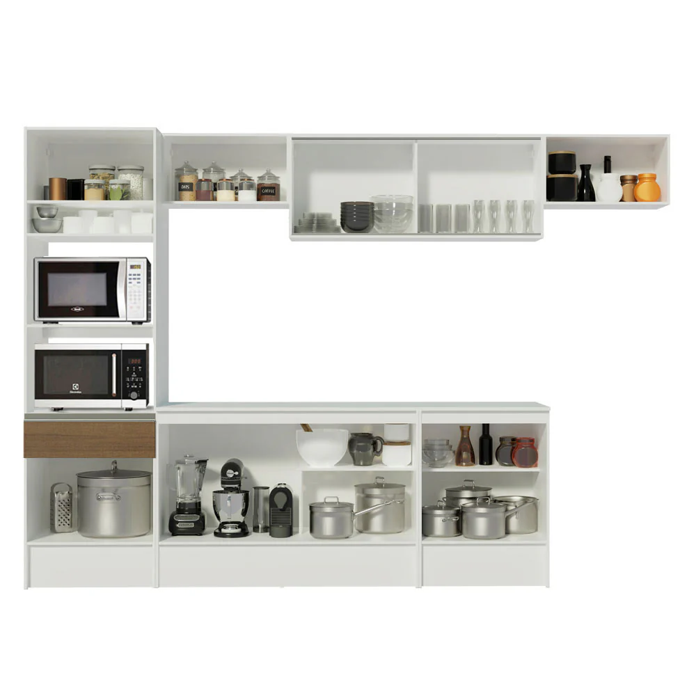 Armário de Cozinha Completa 300cm Branco/Rustic Diamante Madesa 02 - Image 5