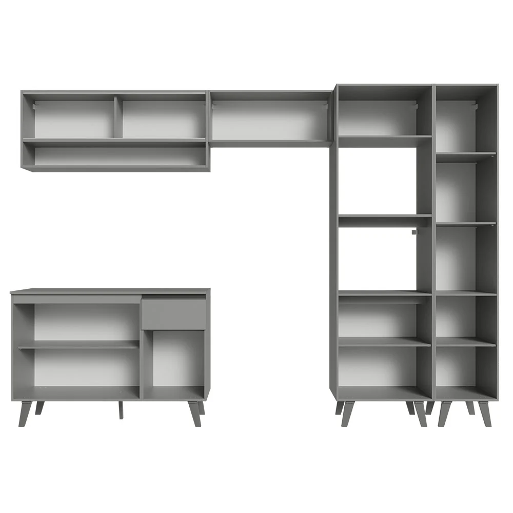 Armário de Cozinha Completa 300cm Cinza Nice Madesa 09 - Image 12