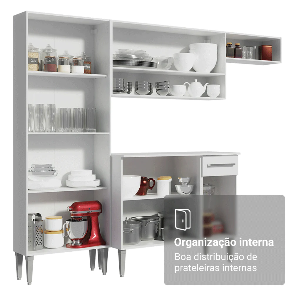Armário de Cozinha Completa 325cm Branco Emilly Madesa 06 - Image 7