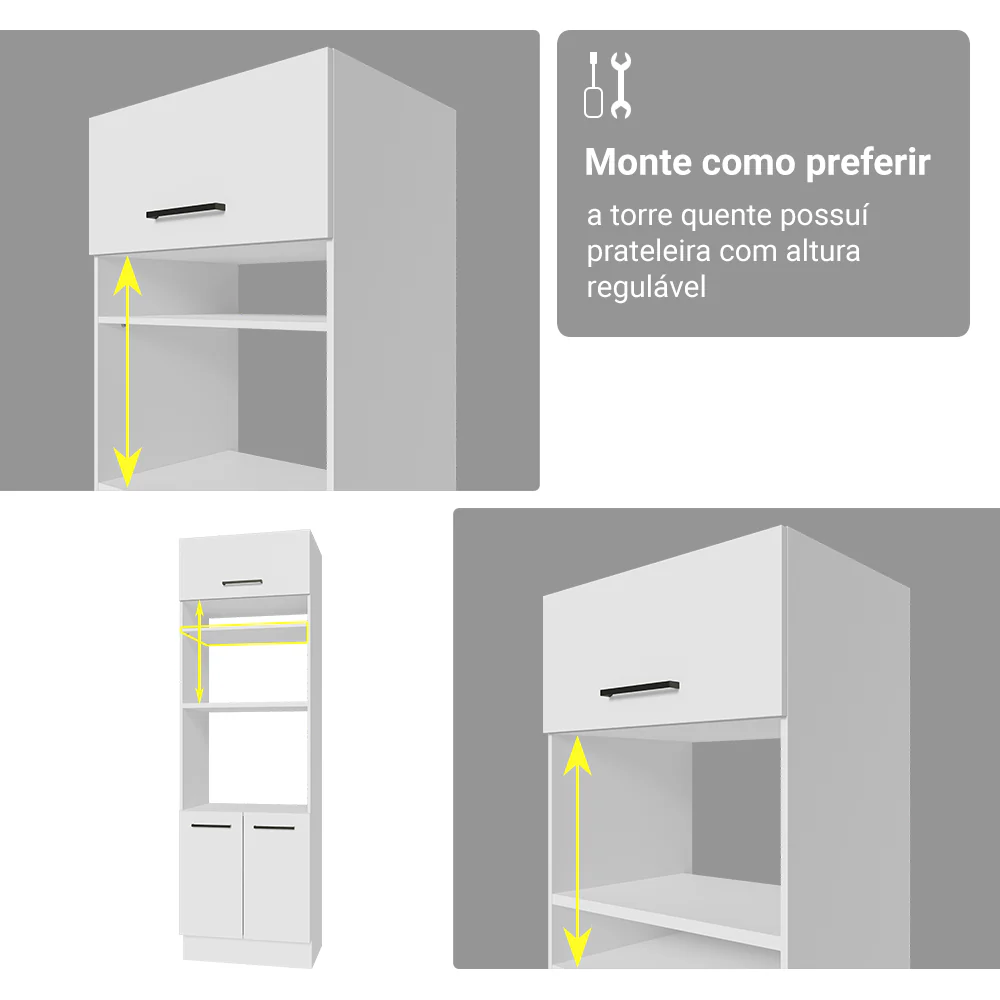 Armário de Cozinha Completa 549cm Branco Agata Madesa 01 - Image 9