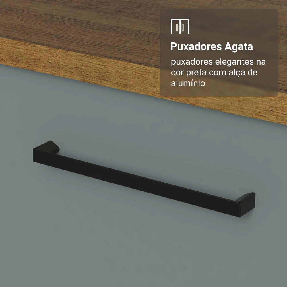 Armário de Cozinha Completa 549cm Rustic/Cinza Agata Madesa 01 - Image 6