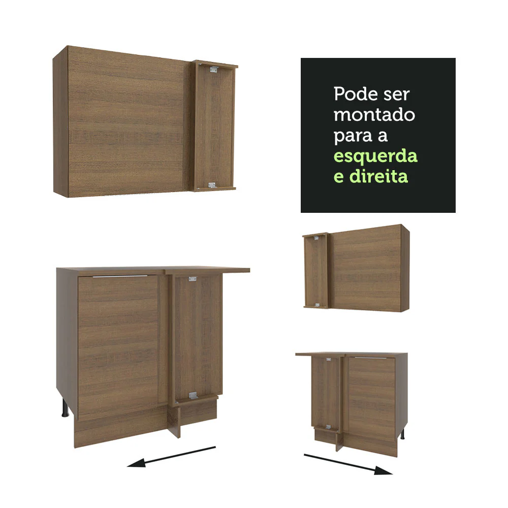 Armário de Cozinha Completa de Canto 499cm Rustic Stella Madesa 03 - Image 8