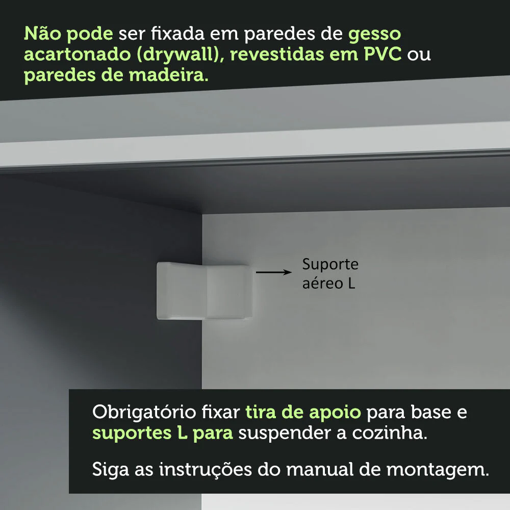 Armário de Cozinha Completa Suspenso 260cm Cinza Nice Madesa 11 - Image 9