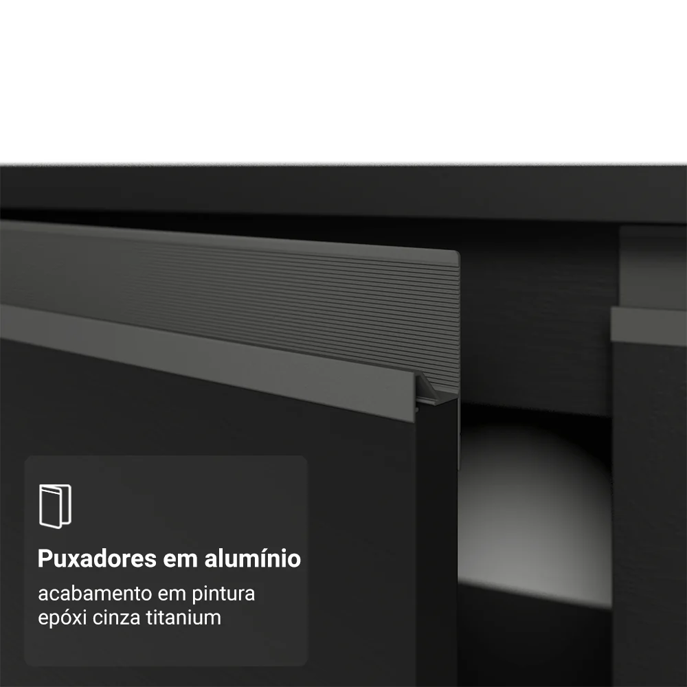 Armário de Cozinha Compacta 120 cm Preto Nice Madesa 05 - Image 8