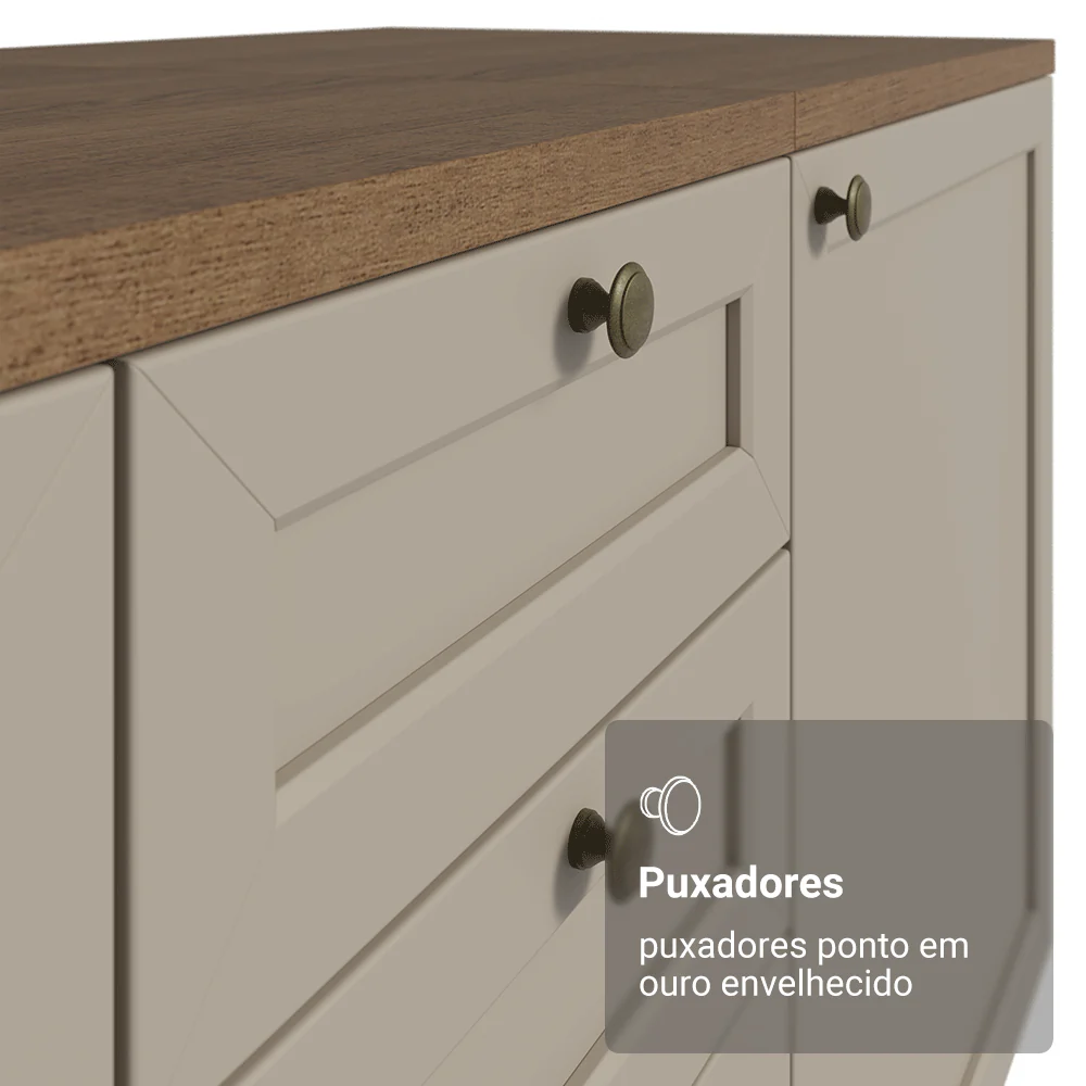 Armário de Cozinha Compacta 120 cm Rustic/Crema Vik Madesa 01 - Image 6