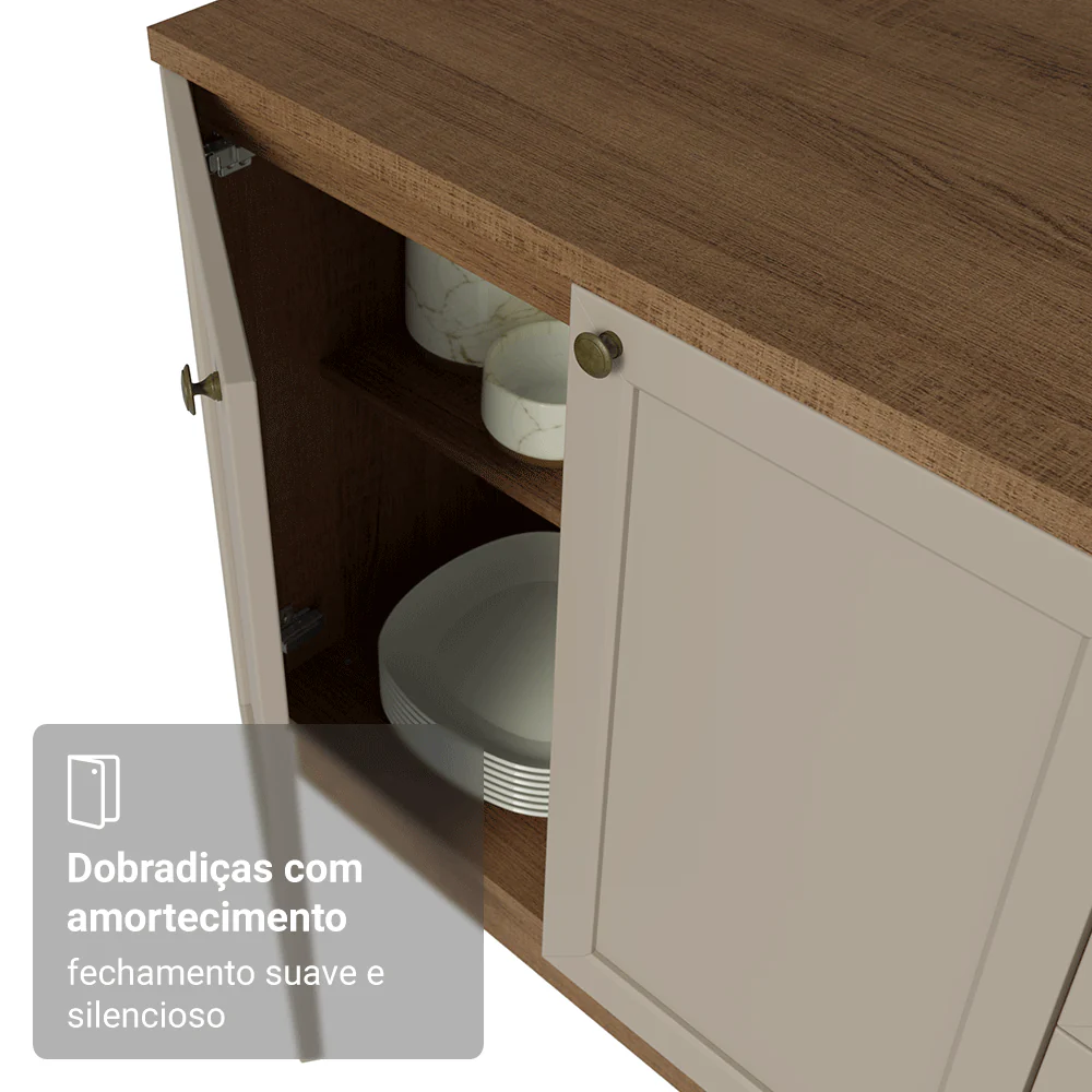 Armário de Cozinha Compacta 180 cm Rustic/Crema Vik Madesa 01 - Image 8