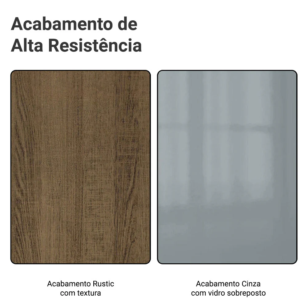 Armário de Cozinha Compacta 200 cm Rustic/Cinza Lux Madesa 05 - Image 11