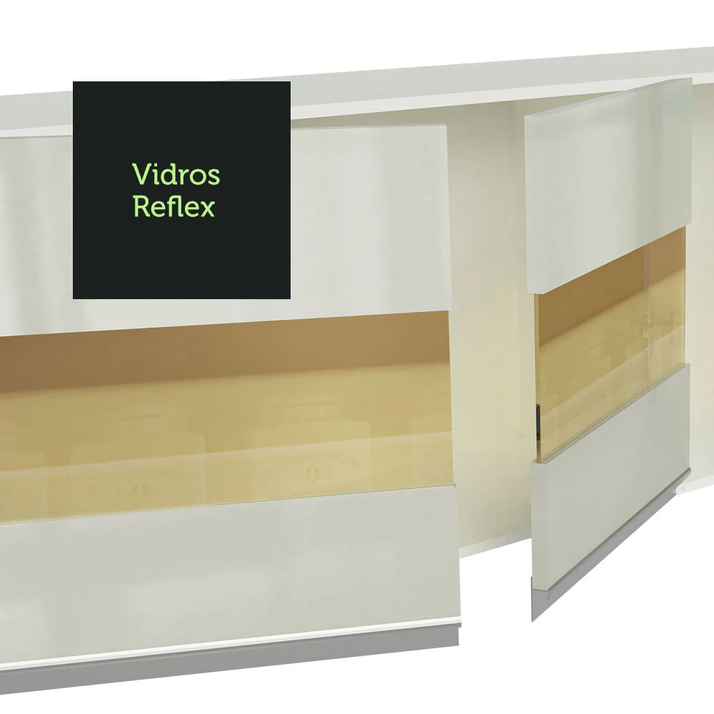 Armário de Cozinha Completa 100% MDF 190cm Smart Branco Brilhante Madesa 01 - Image 8