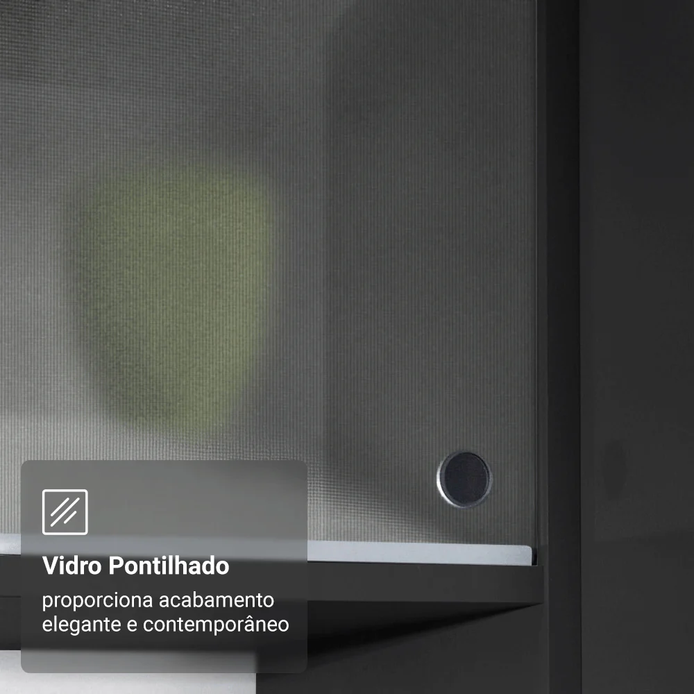 Armário de Cozinha Completa 260 cm Suspenso Preto Nice Madesa 04 - Image 8