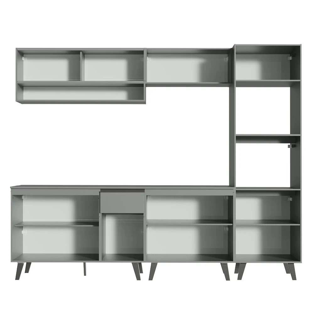 Armário de Cozinha Completa 260cm Cinza Nice Madesa 07 - Image 12