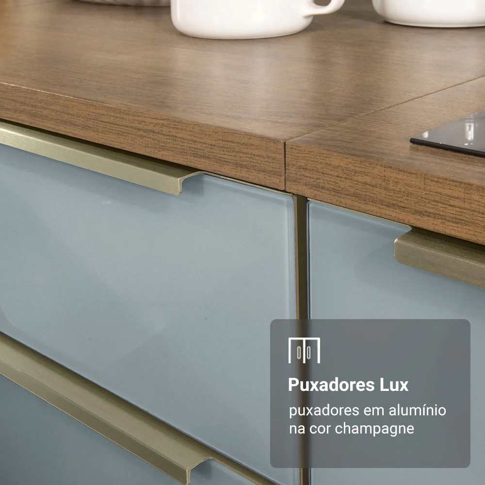Armário de Cozinha Completa 310 cm Rustic/Cinza Lux Madesa 03 - Image 7