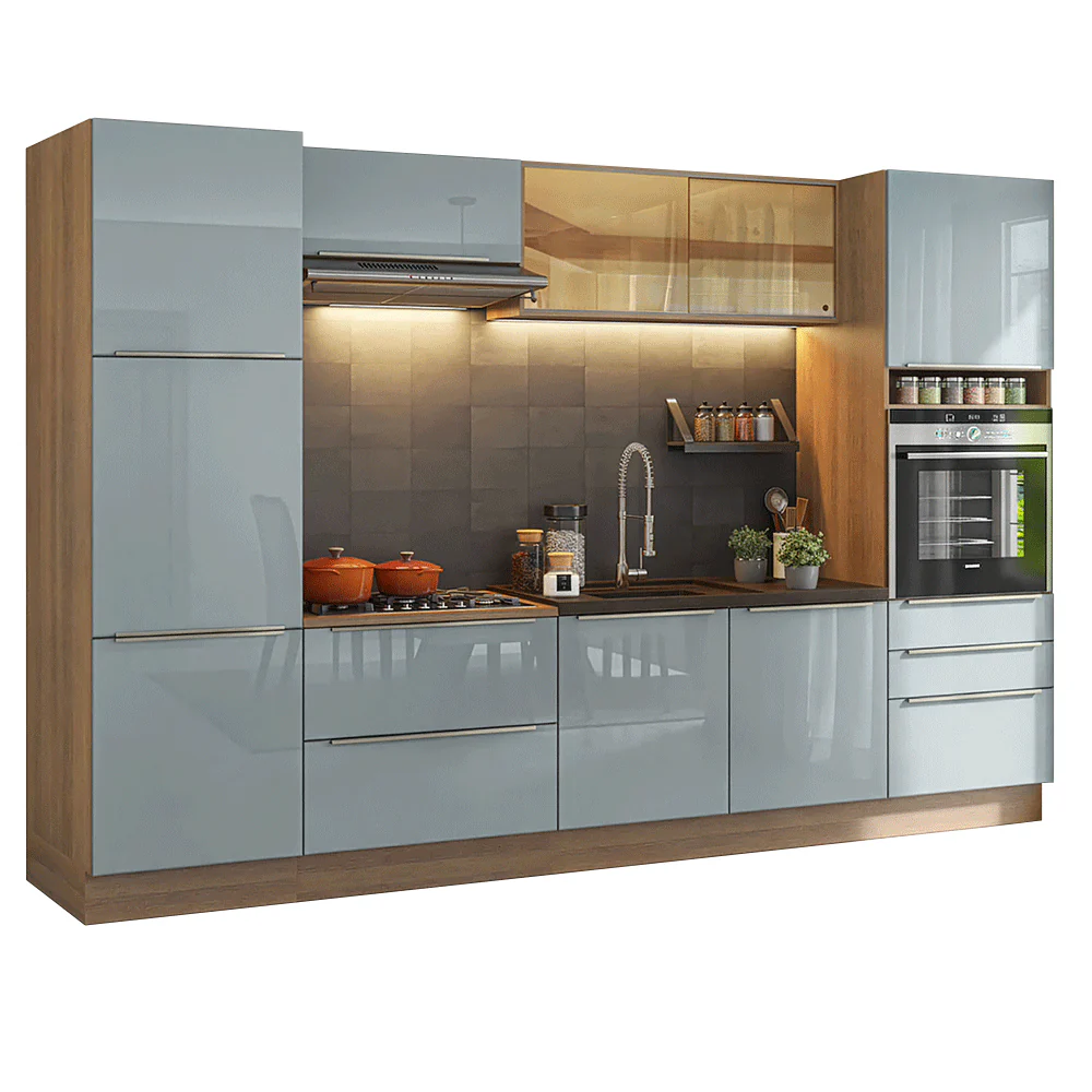 Armário de Cozinha Completa 320 cm Rustic/Cinza Lux Madesa 08 - Image 2