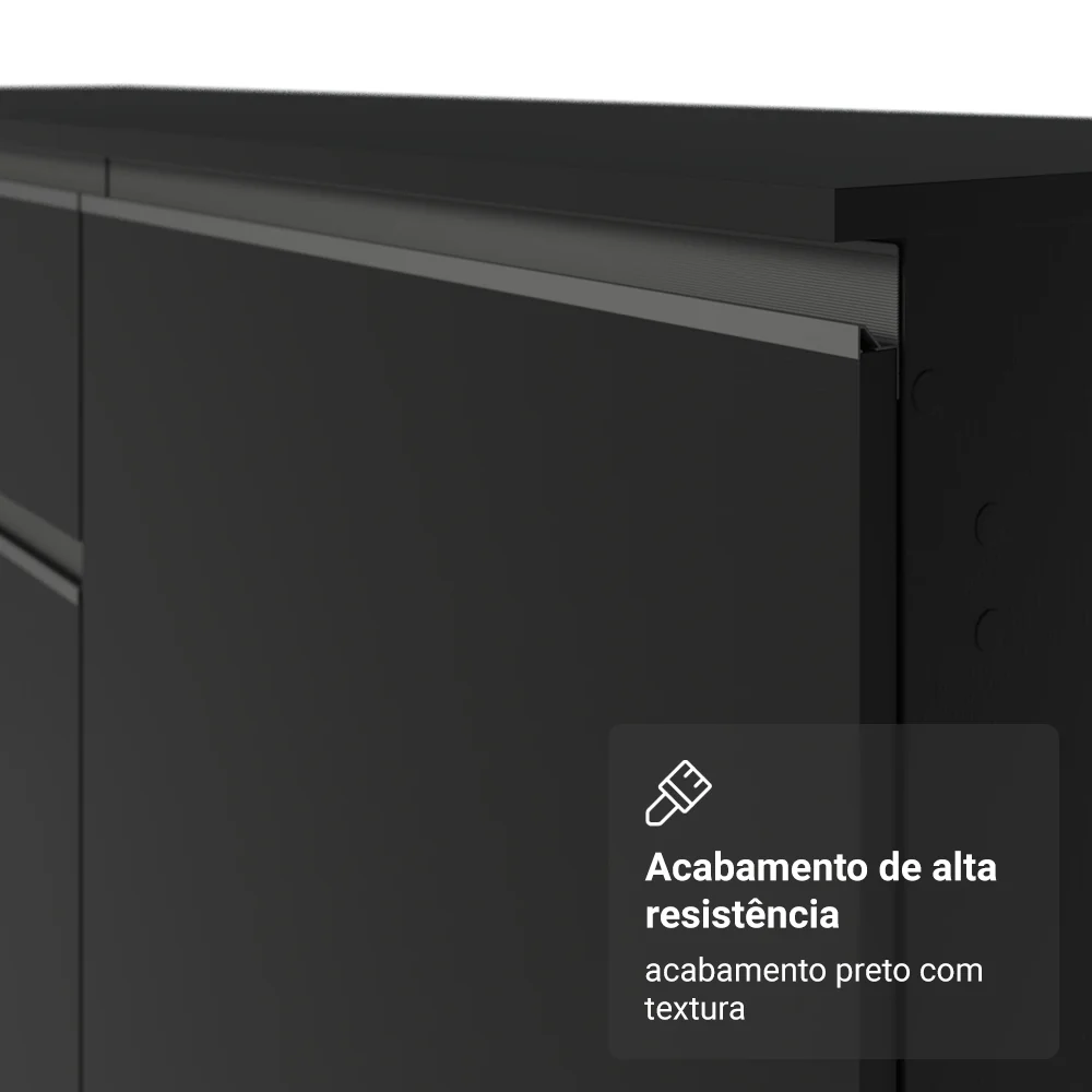 Armário de Cozinha Completa de Canto Suspenso 405 cm Preto Nice Madesa 01 - Image 8