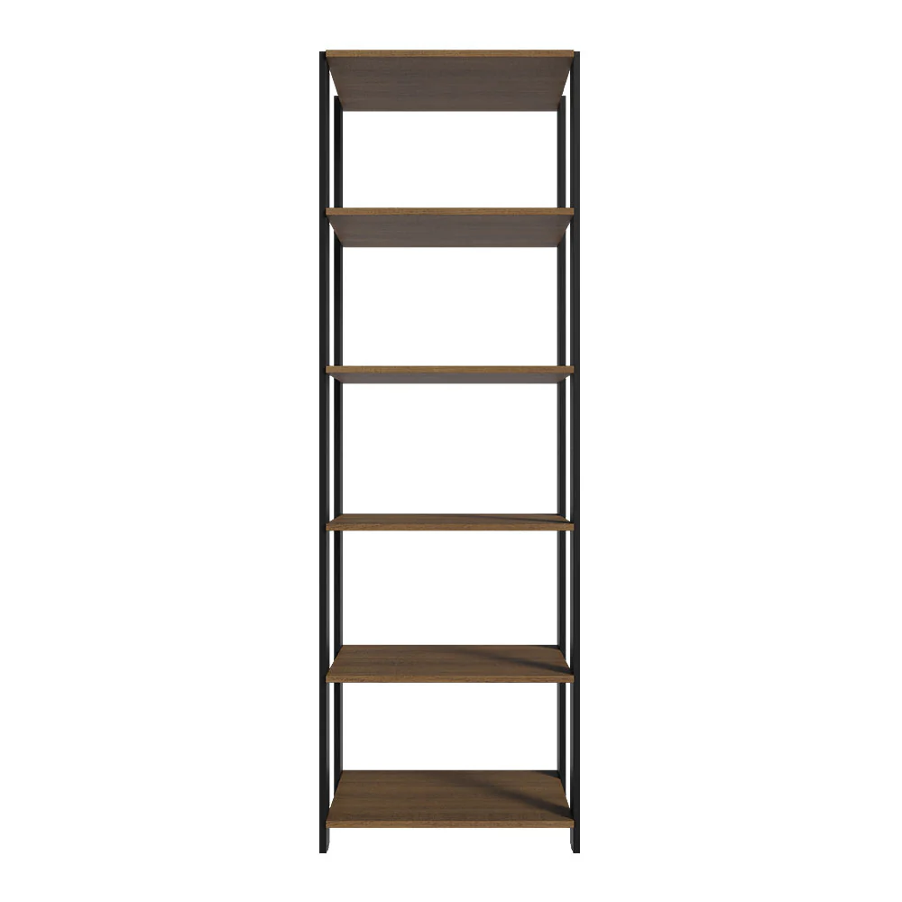 Armário Estante Multiuso Organizador 5 Prateleiras 59cm Rustic/Preto Madesa - Image 7
