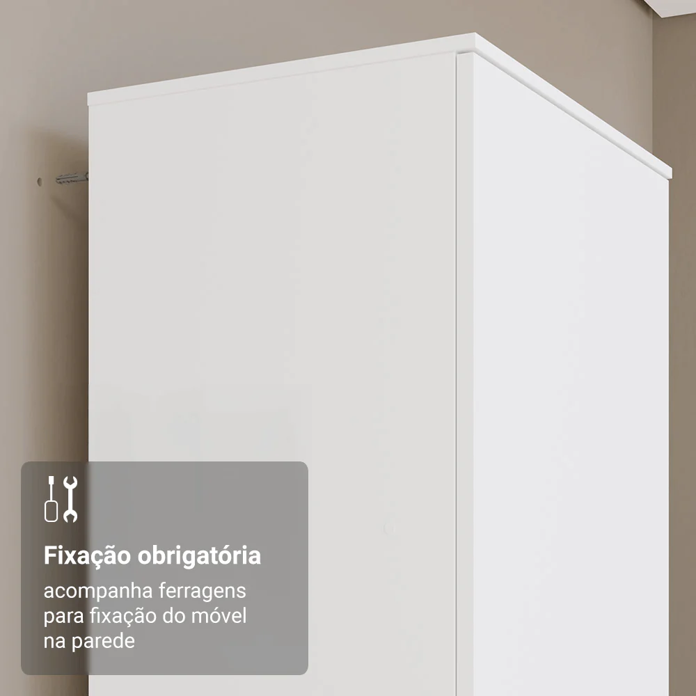 Armário Multiuso 60 cm 1 porta Branco Madesa - Image 7