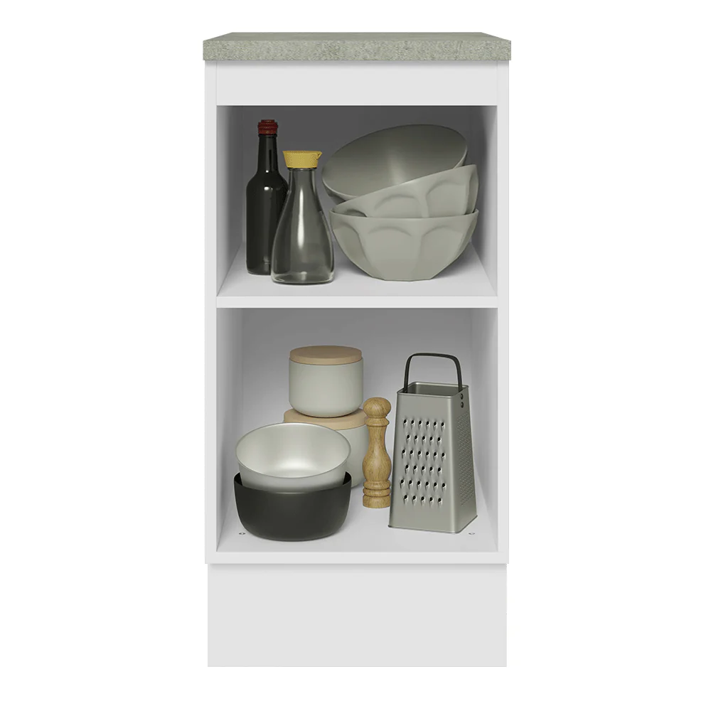 Balcão 40 x 60 cm 1 Porta (Com Tampo) Branco/Preto Lux Madesa - Image 4