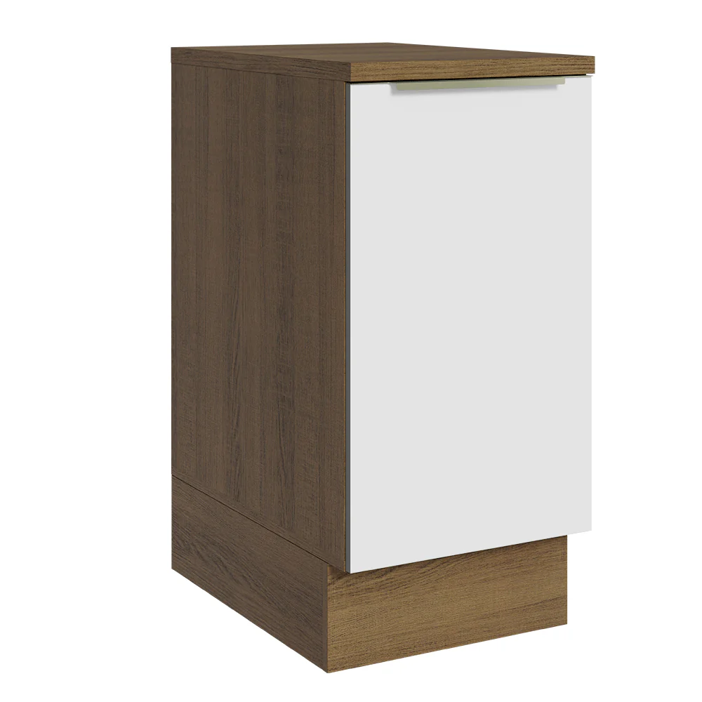 Balcão 40 x 60 cm 1 Porta (Com Tampo) Rustic/Branco Veludo Lux Madesa