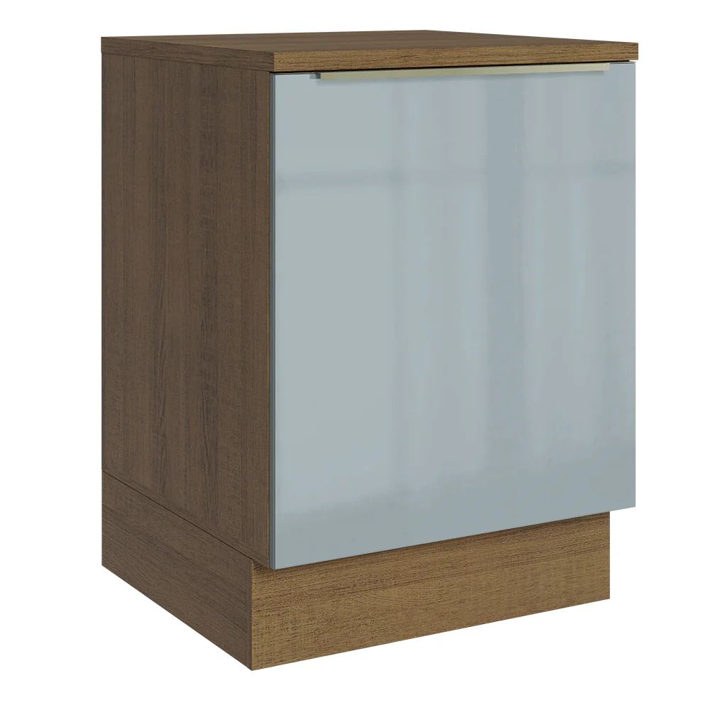 Balcão 60 x 60 cm 1 Porta (Com Tampo) Rustic/Cinza Lux Madesa