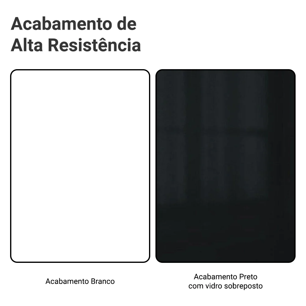 Balcão 80 x 60 cm 2 Gavetas (Com Tampo) Branco/Preto Lux Madesa - Image 10