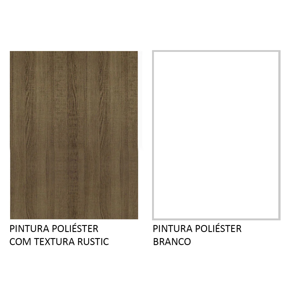 Balcão 80 cm 2 Gavetas Rustic/Branco Agata Madesa - Image 10