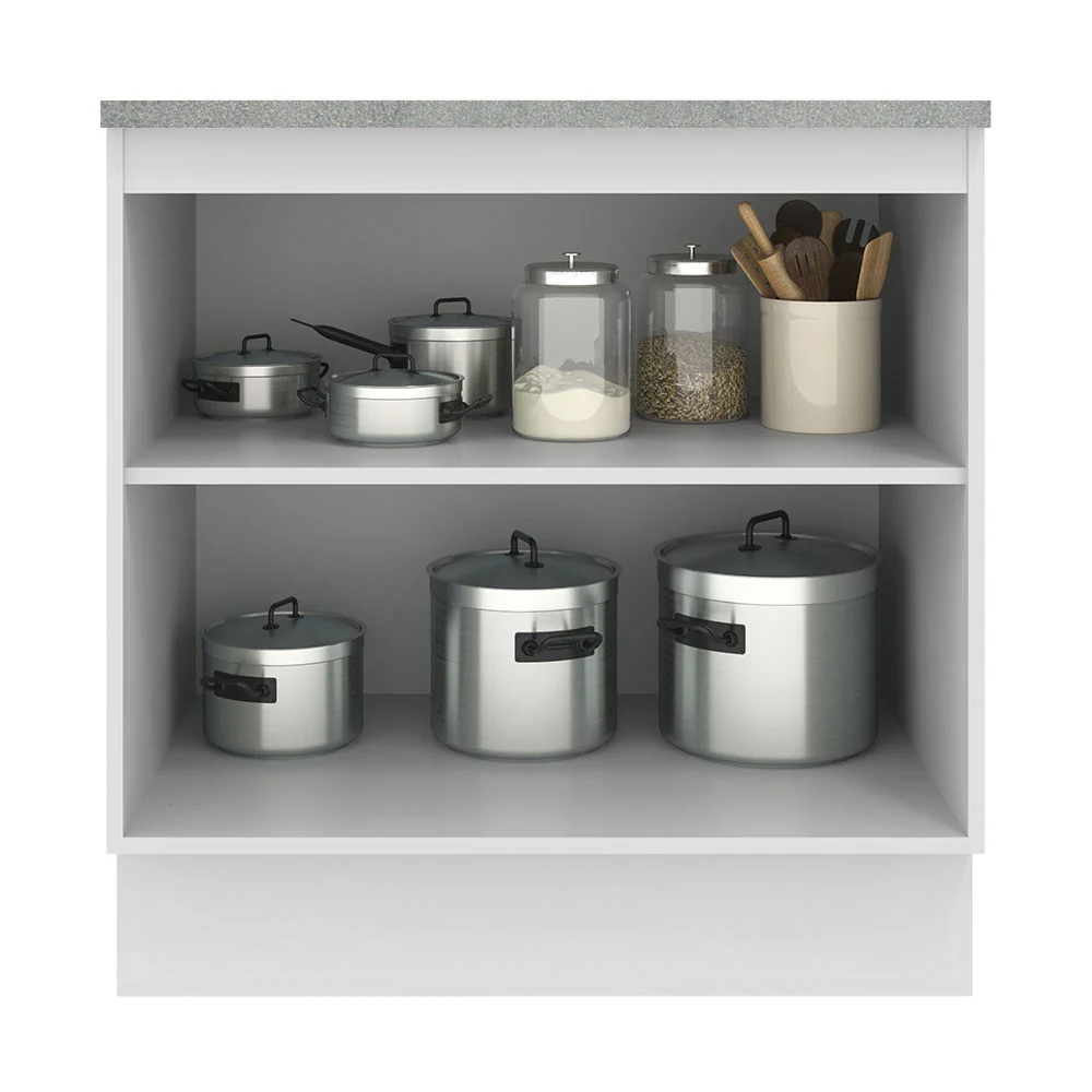 Balcão 80 cm 2 Portas Branco/Crema Agata Madesa - Image 3