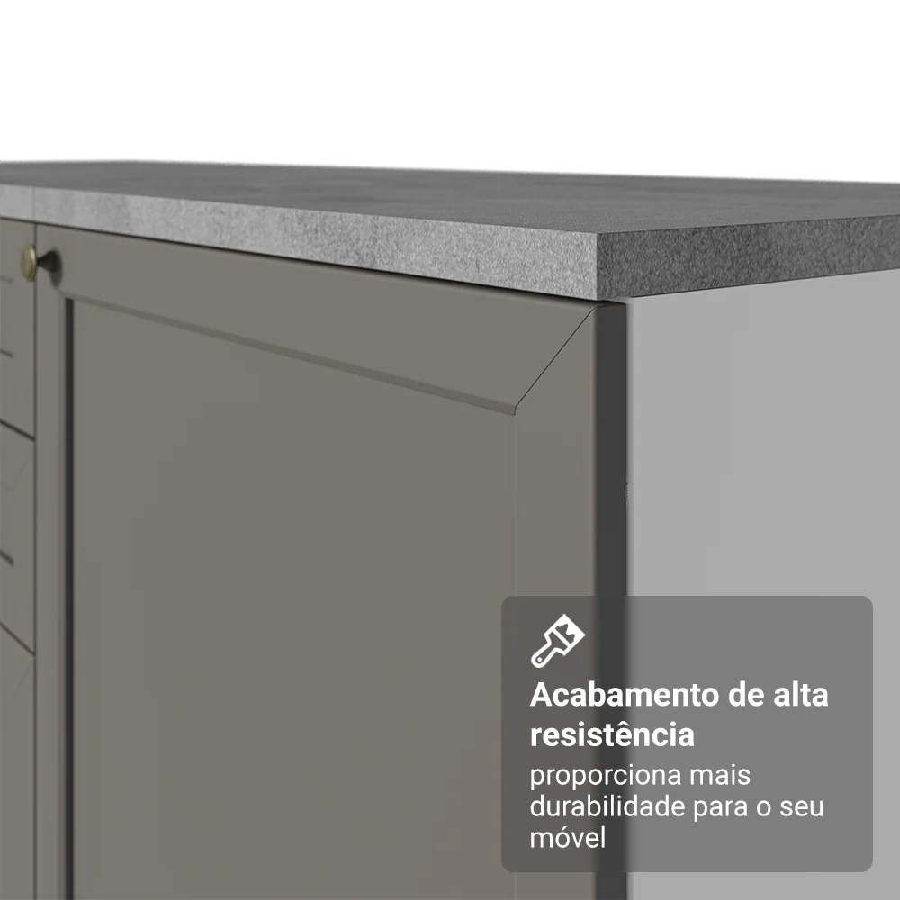 Balcão de Canto 1 Porta Branco/Cinza Vik Madesa - Image 8