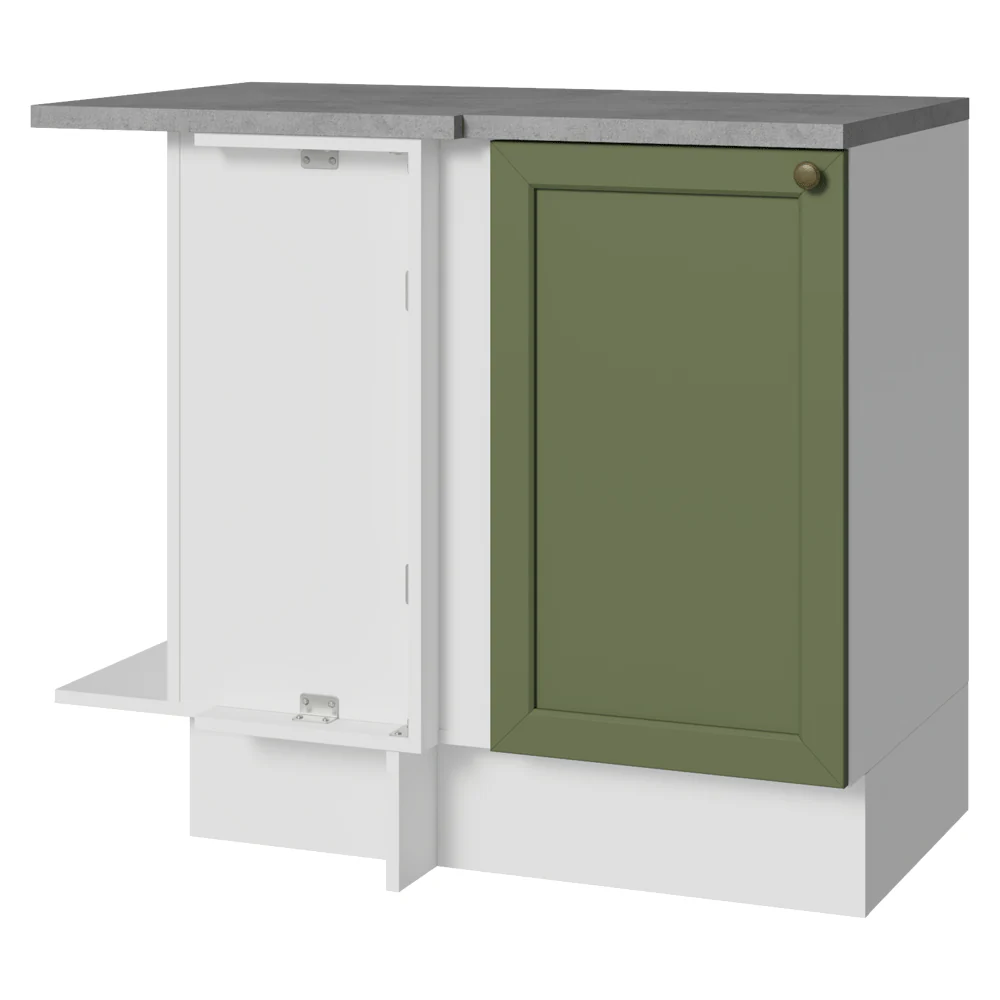 Balcão de Canto 1 Porta Branco/Verde Vik Madesa