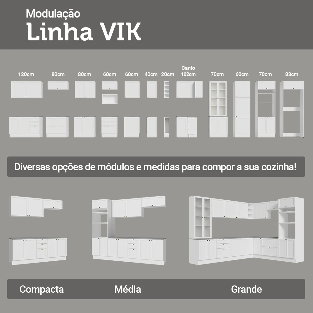 Balcão de Canto 1 Porta Branco Vik Madesa - Image 10