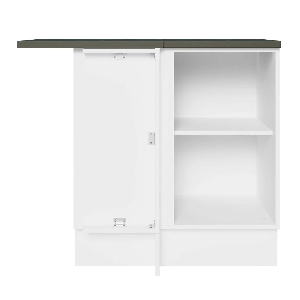 Balcão de Canto 100% MDF 1 Porta Branco/Preto Acordes Madesa - Image 6