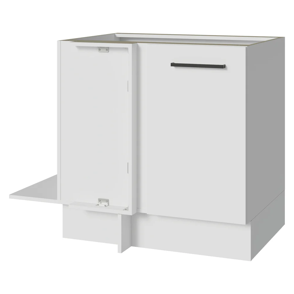 Balcão de Canto Madesa Agata 1 Porta 60 cm Profundidade (Sem Tampo) Branco