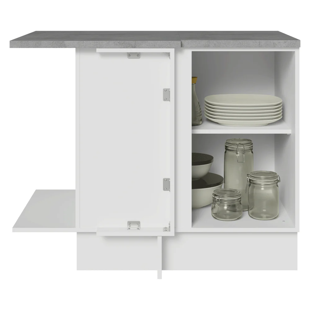 Balcão de Canto Madesa Stella 1 Porta 60 cm Profundidade (Com Tampo) Branco - Image 5