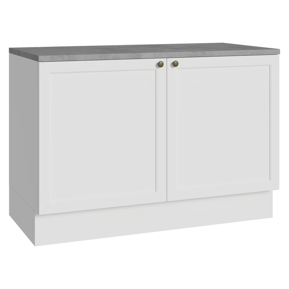 Balcão de Cozinha 120 x 60 cm 2 Portas (Com Tampo) Branco Vik Madesa