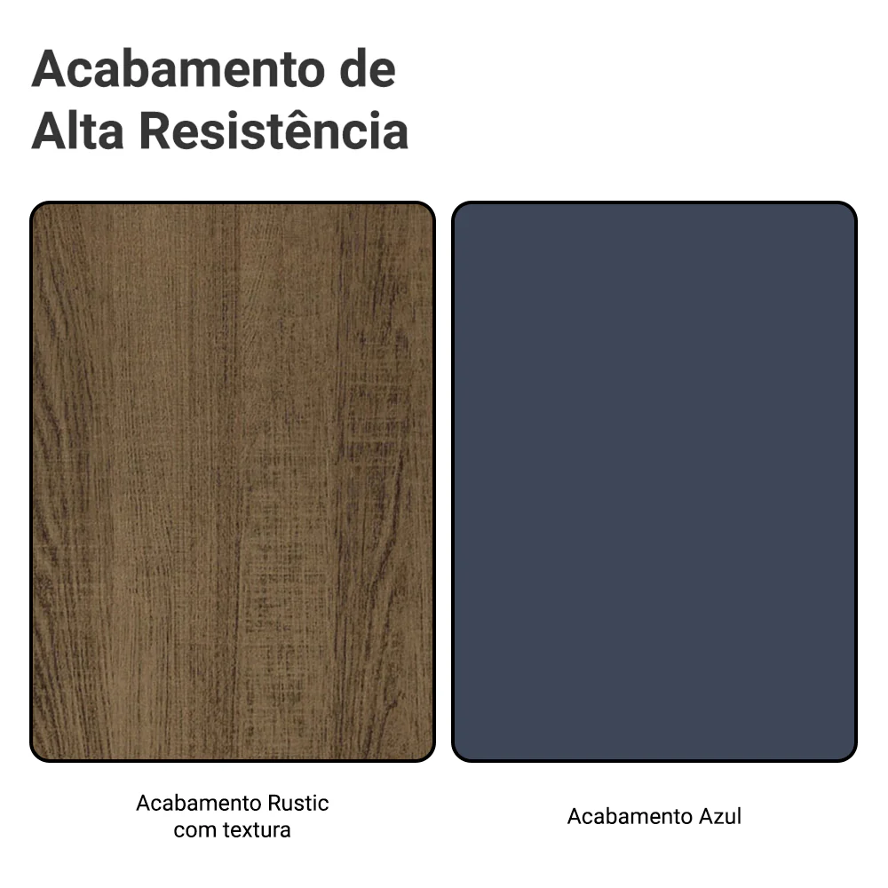 Balcão de Cozinha 120 x 60 cm 2 Portas (Com Tampo) Rustic/Azul Vik Madesa - Image 11