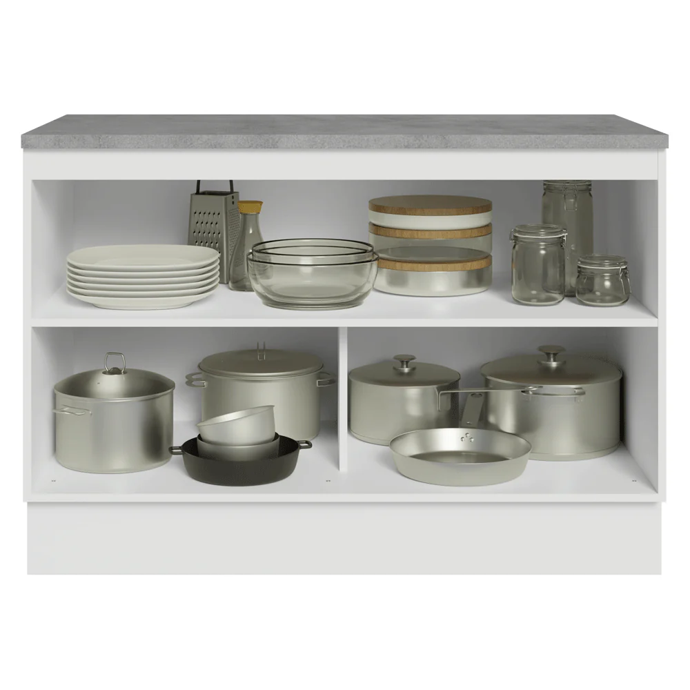 Balcão de Cozinha 120 cm 2 Portas Branco/Verde Vik Madesa - Image 4