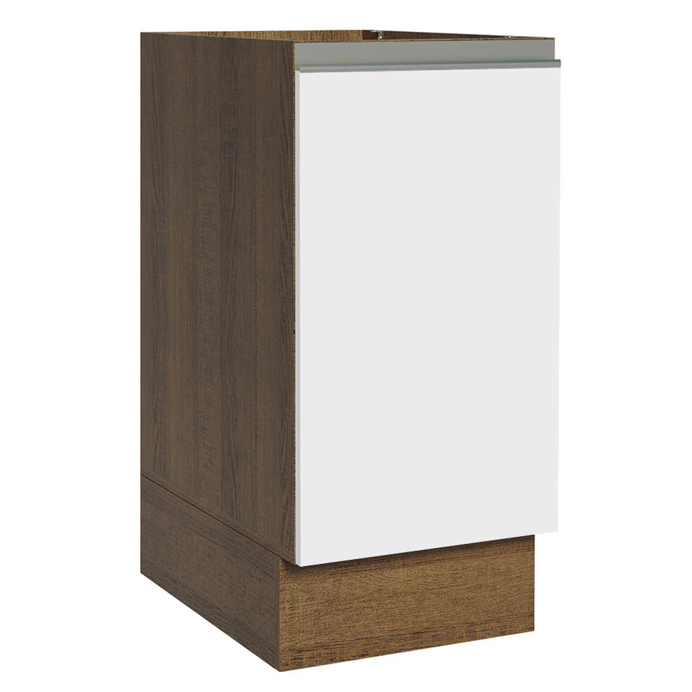 Balcão Cozinha 35 x 60 cm 1 Porta (Sem Tampo) Rustic/Branco Glamy Madesa