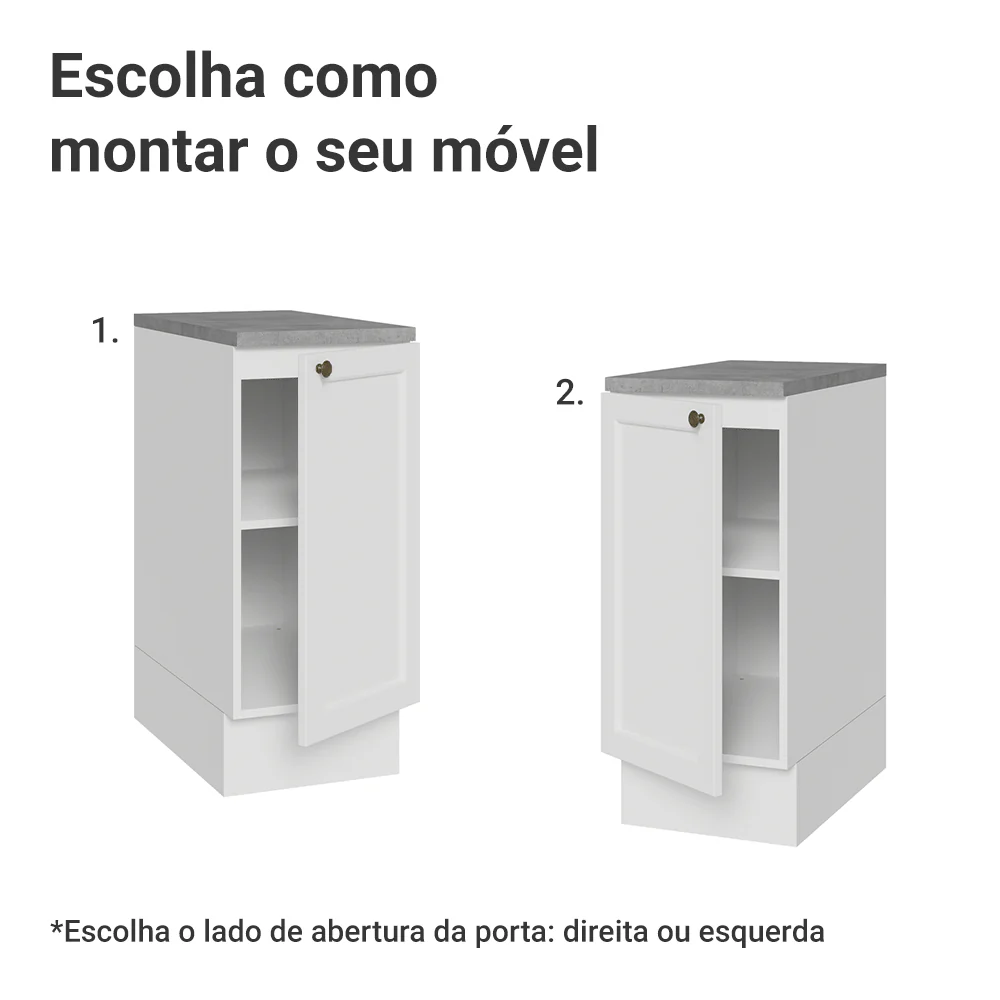 Balcão de Cozinha 35 cm 1 Porta Branco Vik Madesa - Image 4