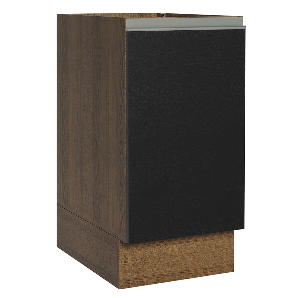 Balcão Cozinha 40 x 60 cm 1 Porta (Sem Tampo) Rustic/Preto Glamy Madesa