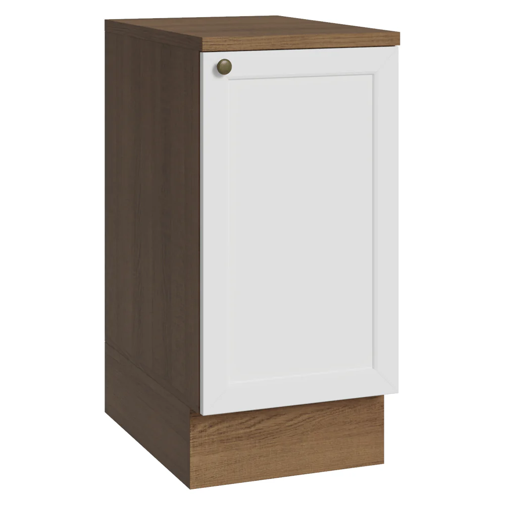Balcão de Cozinha 40 x 60 cm 1 Porta (Com Tampo) Rustic/Branco Vik Madesa
