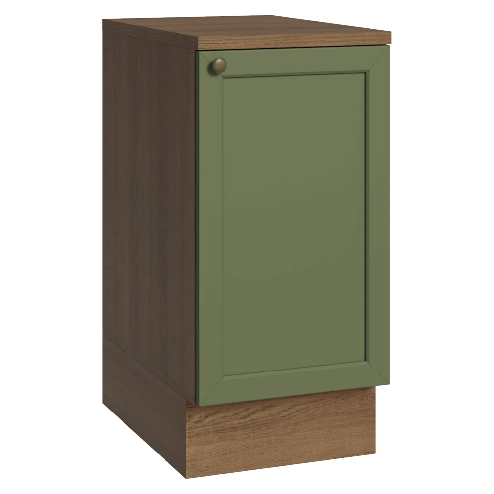 Balcão de Cozinha 40 cm 1 Porta Rustic/Verde Vik Madesa