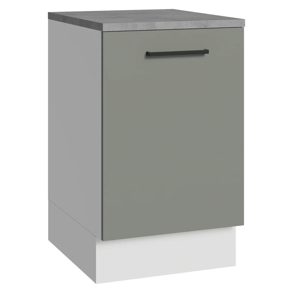 Balcão de Cozinha 50 x 60cm 1 Porta (Com Tampo) Branco/Cinza Agata Madesa