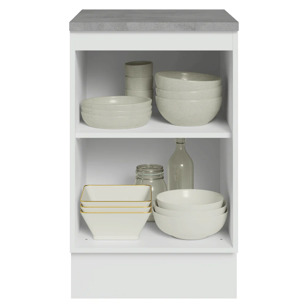 Balcão de Cozinha 50 x 60cm 1 Porta (Com Tampo) Branco/Cinza Agata Madesa - Image 5