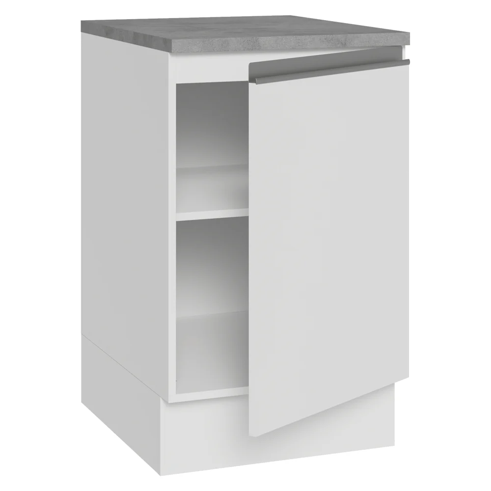 Balcão de Cozinha 50 x 60cm 1 Porta (Com Tampo) Branco Glamy Madesa - Image 6
