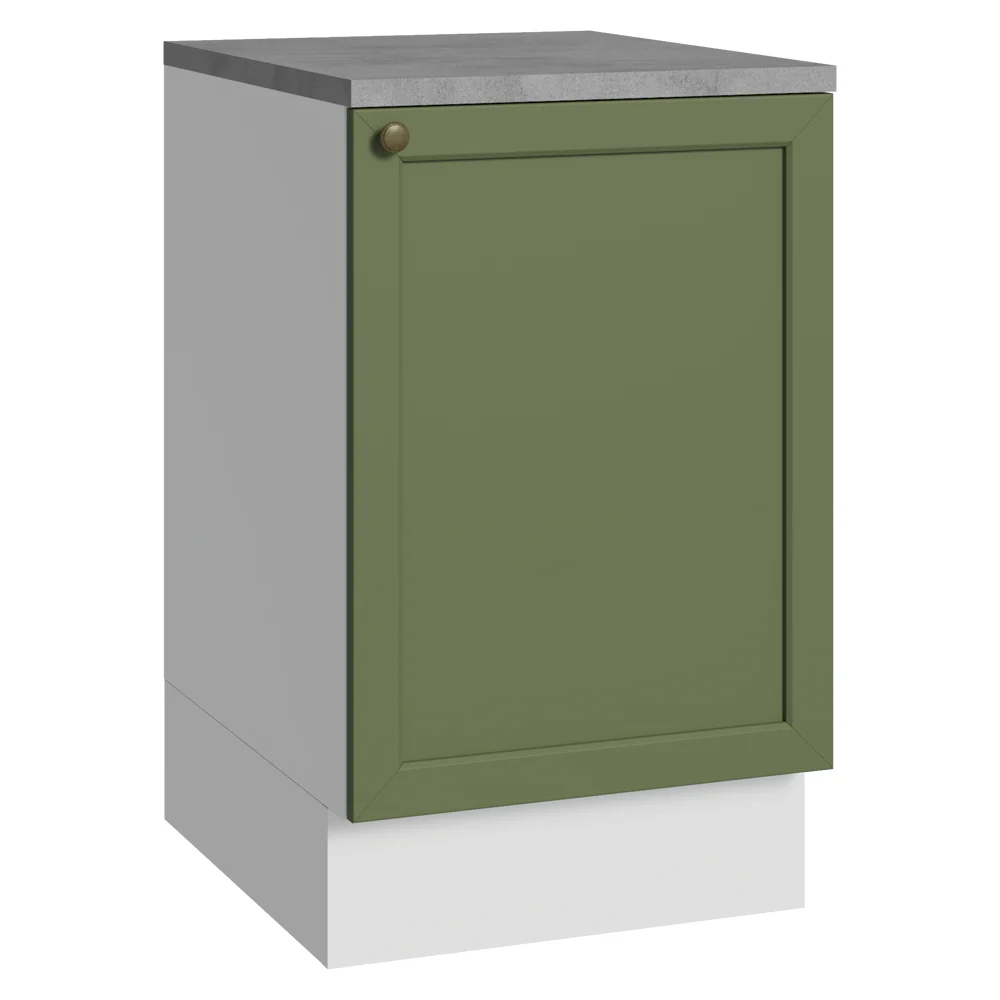 Balcão de Cozinha 50 x 60cm 1 Porta (Com Tampo) Branco/Verde Vik Madesa