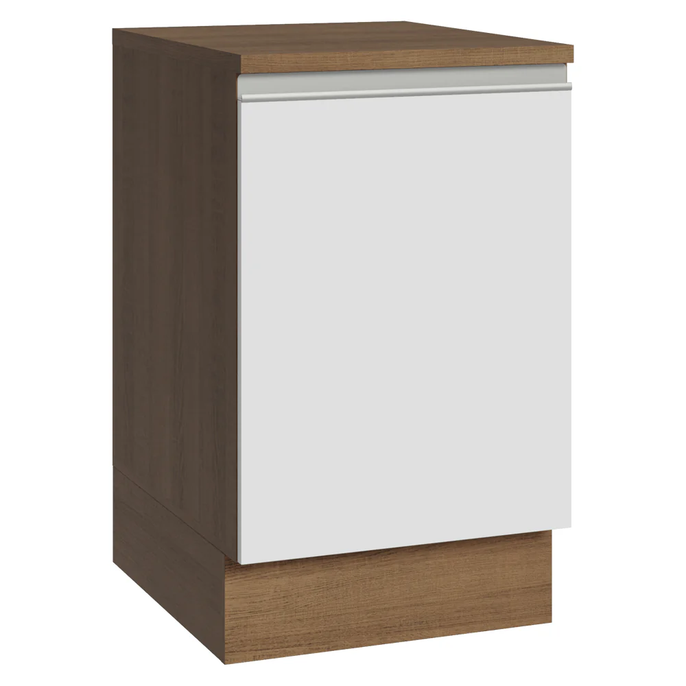 Balcão de Cozinha 50 x 60cm 1 Porta (Com Tampo) Rustic/Branco Glamy Madesa