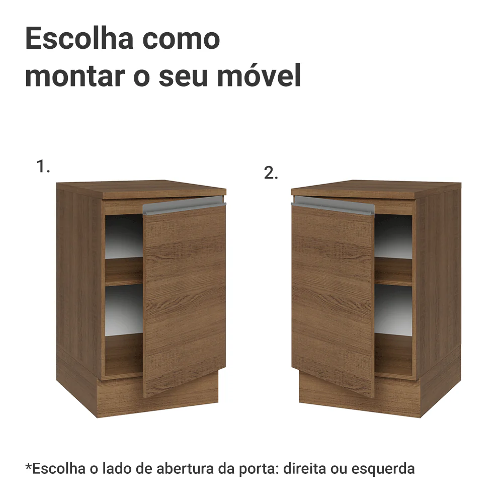 Balcão de Cozinha 50 x 60cm 1 Porta (Com Tampo) Rustic Glamy Madesa - Image 4