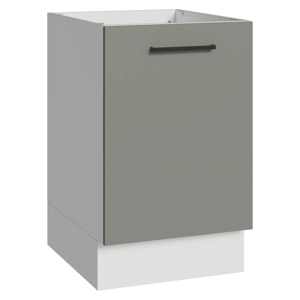 Balcão de Cozinha 50 x 60cm 1 Porta (Sem Tampo) Branco/Cinza Agata Madesa