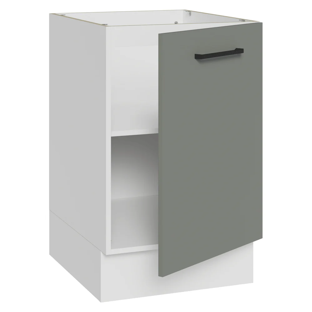 Balcão de Cozinha 50 x 60cm 1 Porta (Sem Tampo) Branco/Cinza Agata Madesa - Image 6