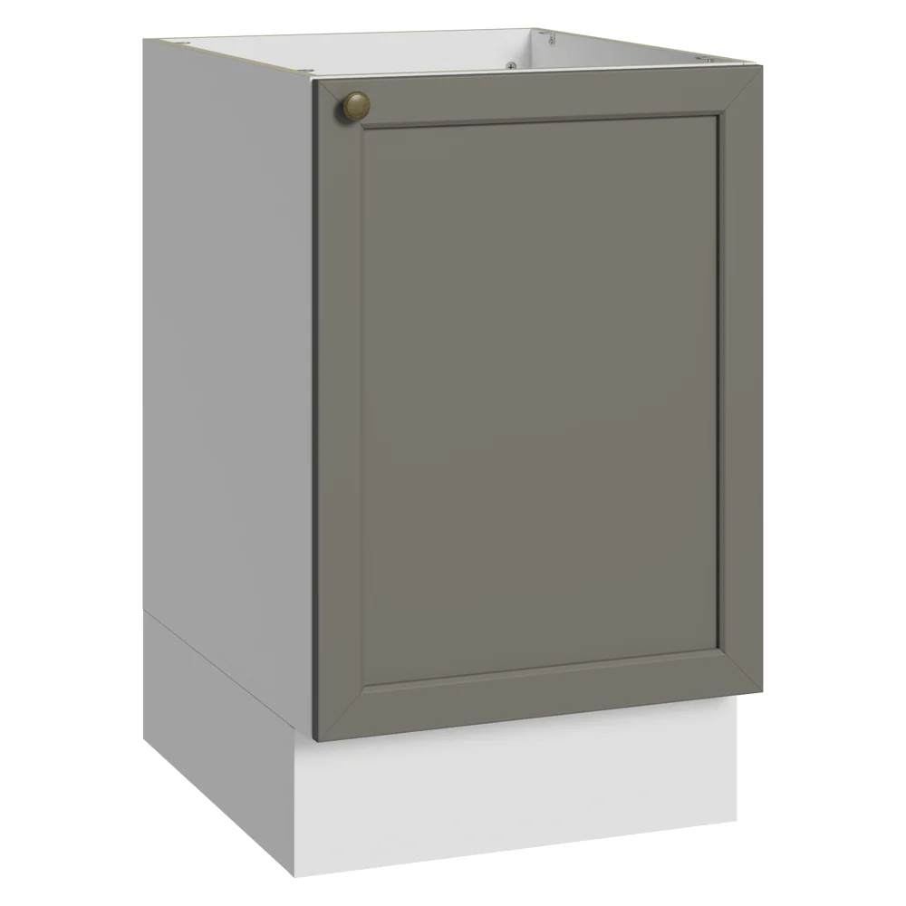 Balcão de Cozinha 50 x 60cm 1 Porta (Sem Tampo) Branco/Cinza Vik Madesa