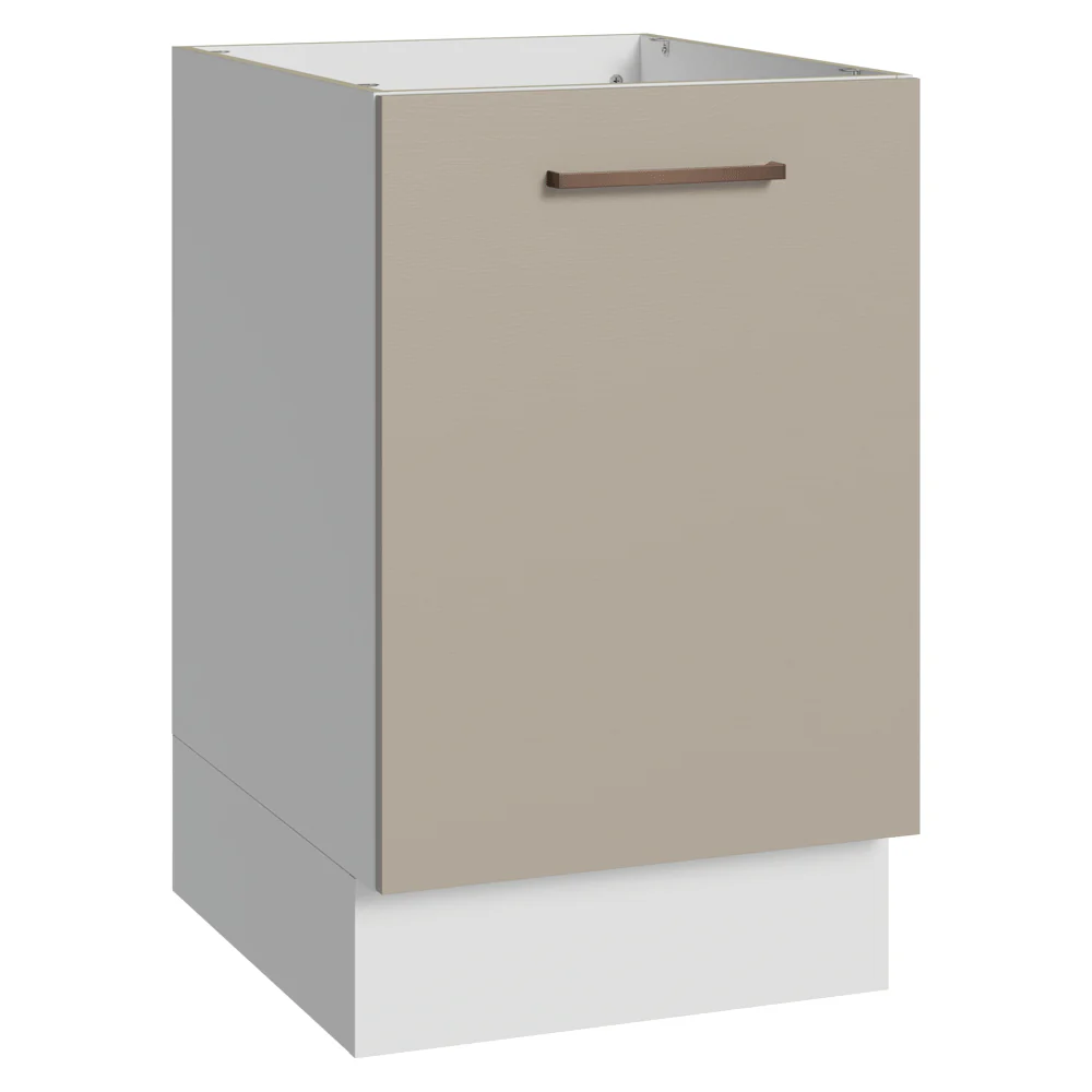 Balcão de Cozinha 50 x 60cm 1 Porta (Sem Tampo) Branco/Crema Agata Madesa